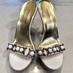 Dolce & Gabbana wood heel platform sandal. Never Worn (except by model).